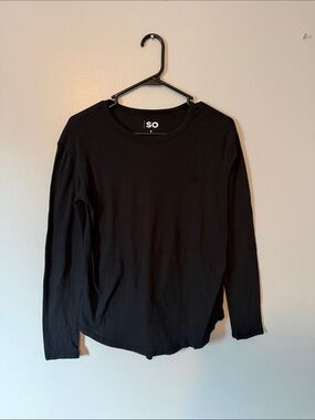 SO Black Crewneck Long Sleeve Top
